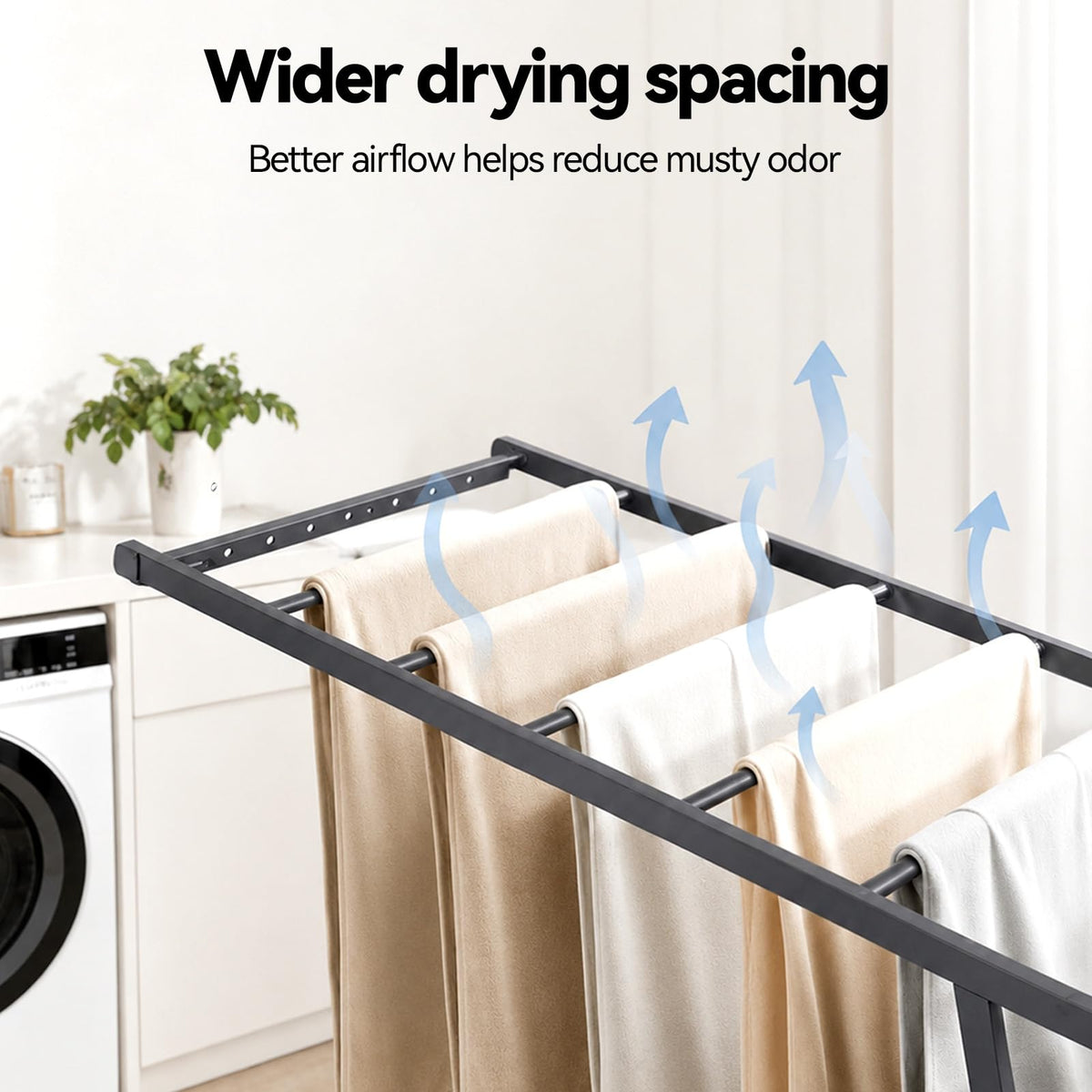 Foldable Metal Clothes Drying Rack with Wheels A239