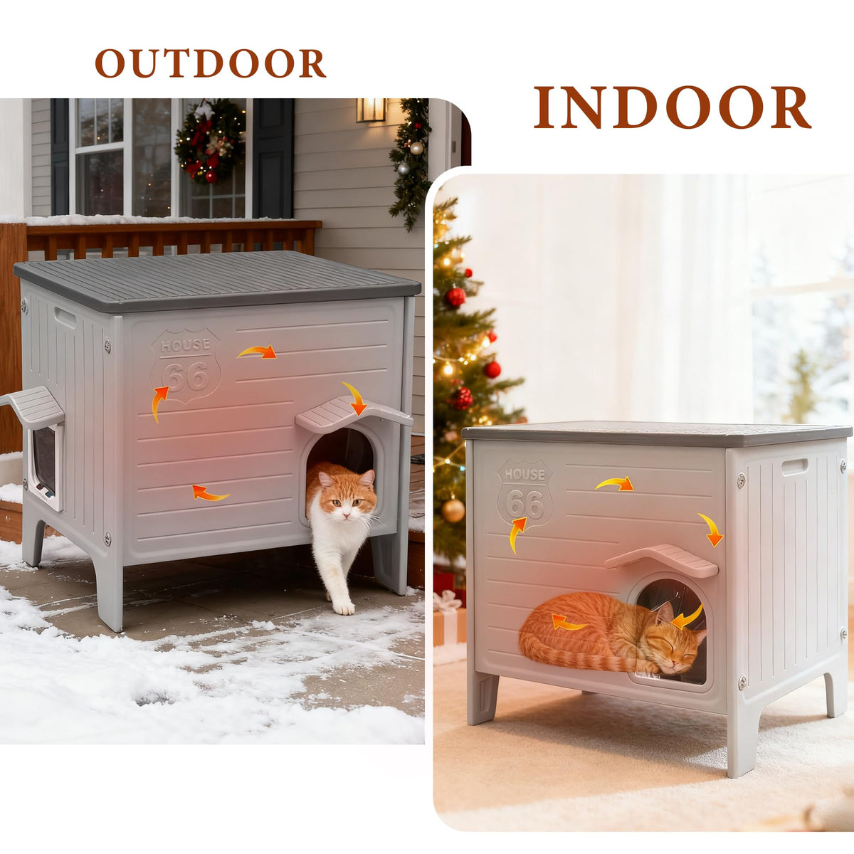 Insulated Outdoor Weatherproof Plastic Cat House X953247