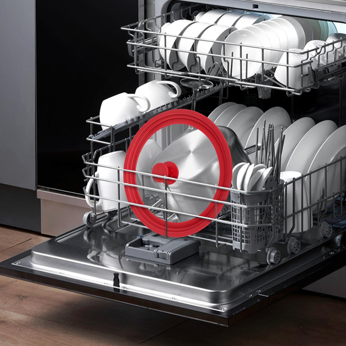 Universal Tempered Glass Pan Lid with Silicone Edge I92787