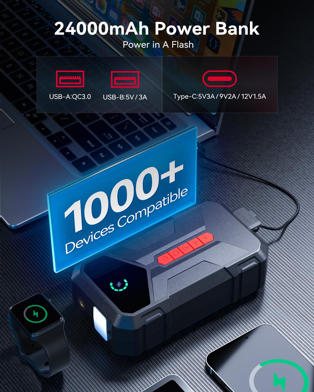 4000A Jump Starter with 150PSI Air Compressor L9093