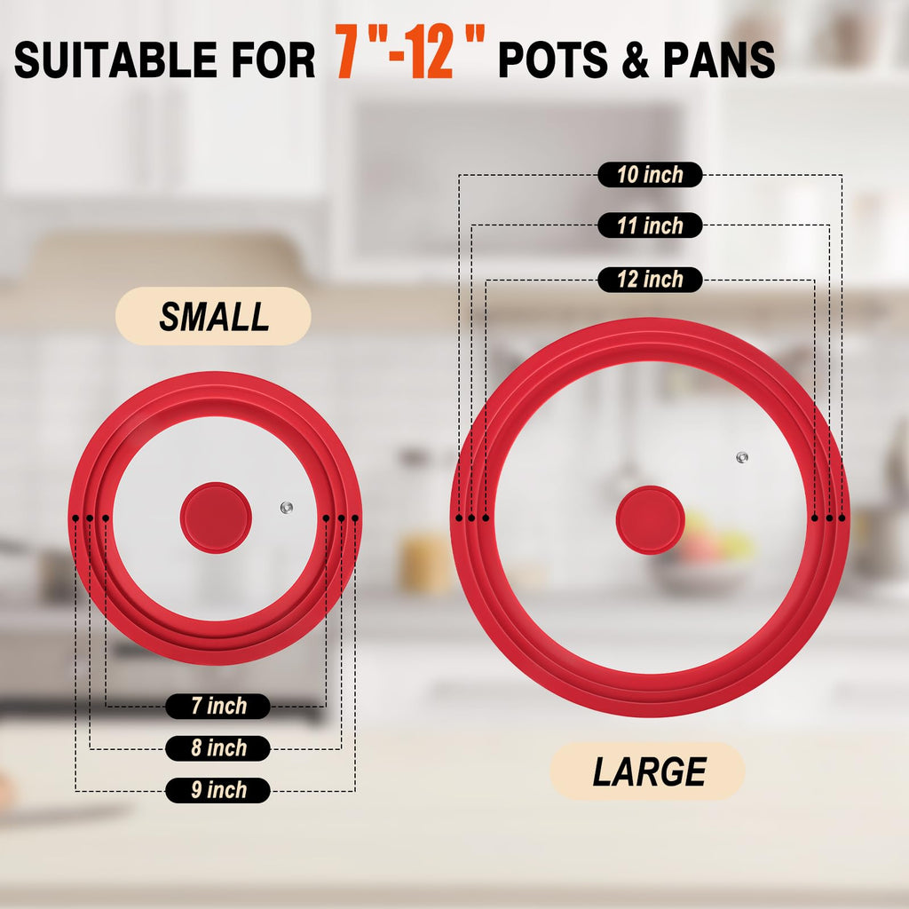 Universal Tempered Glass Pan Lid with Silicone Edge I92787