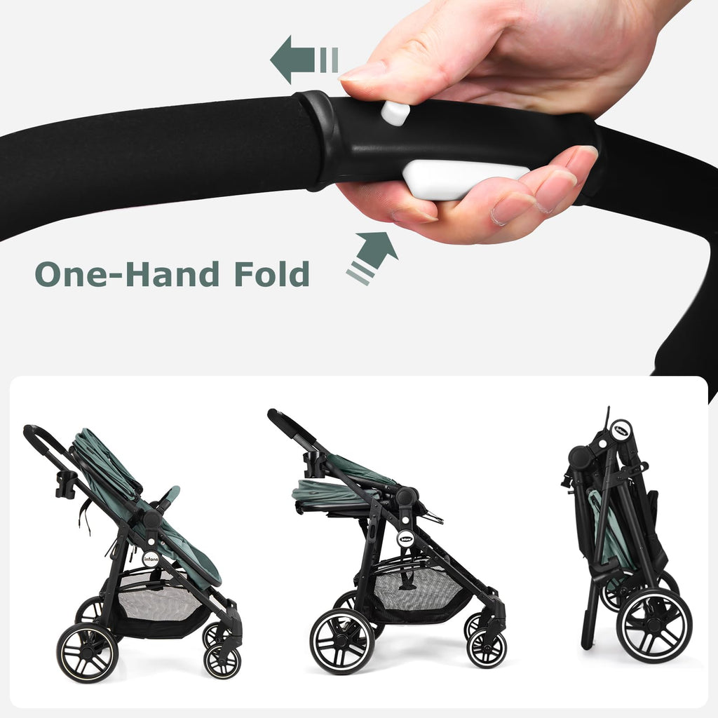 2 in 1 Reversible Bassinet Stroller with Canopy and Storage Basket H26708