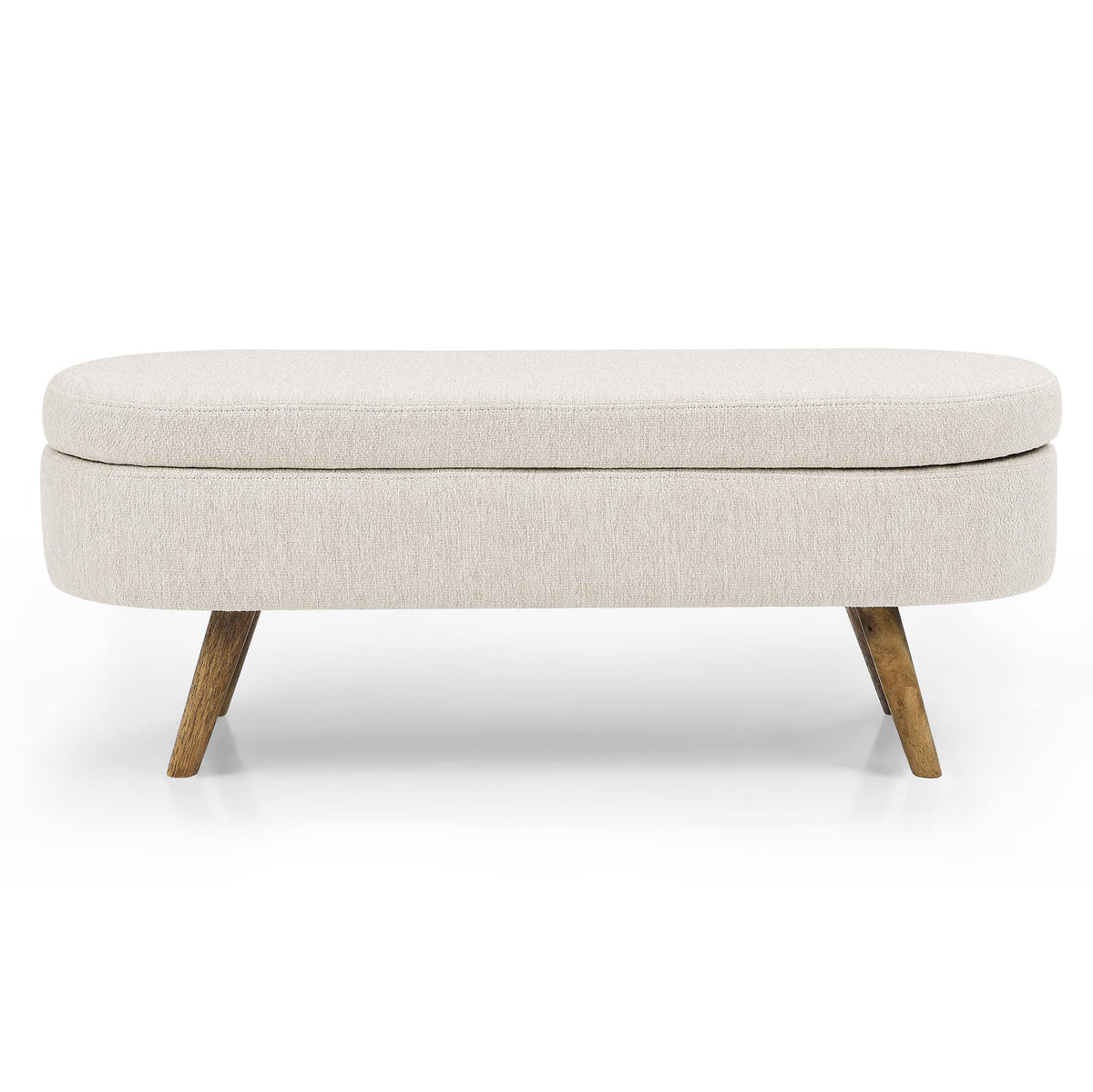 Oval Storage Bench with Rubber Wood Legs C333