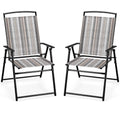 Patio Chairs Set of 2 Folding Armrests Metal Frame R669246