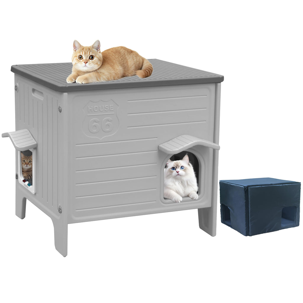 Insulated Outdoor Weatherproof Plastic Cat House X953247