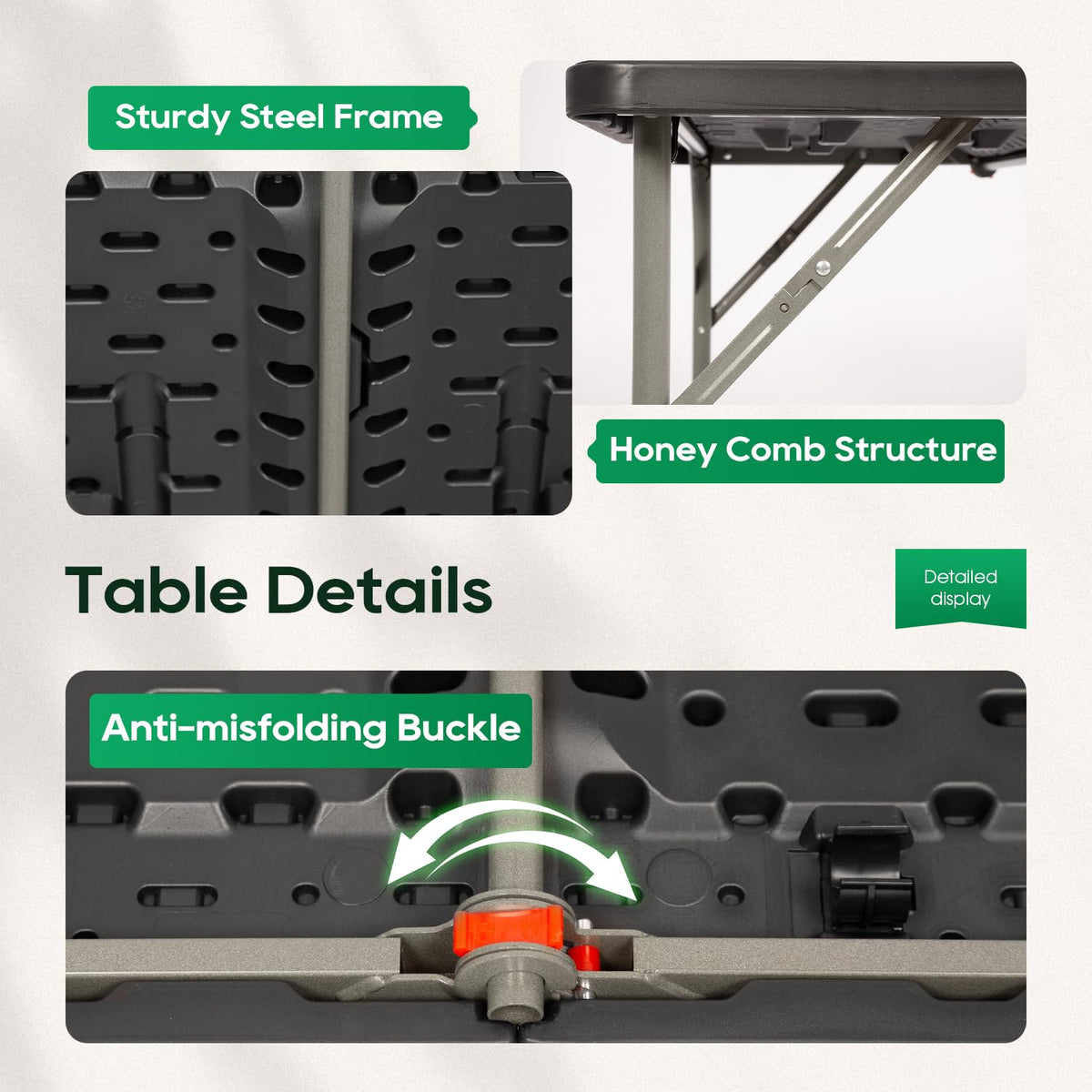 34 Inch Black Folding Card Table S9700