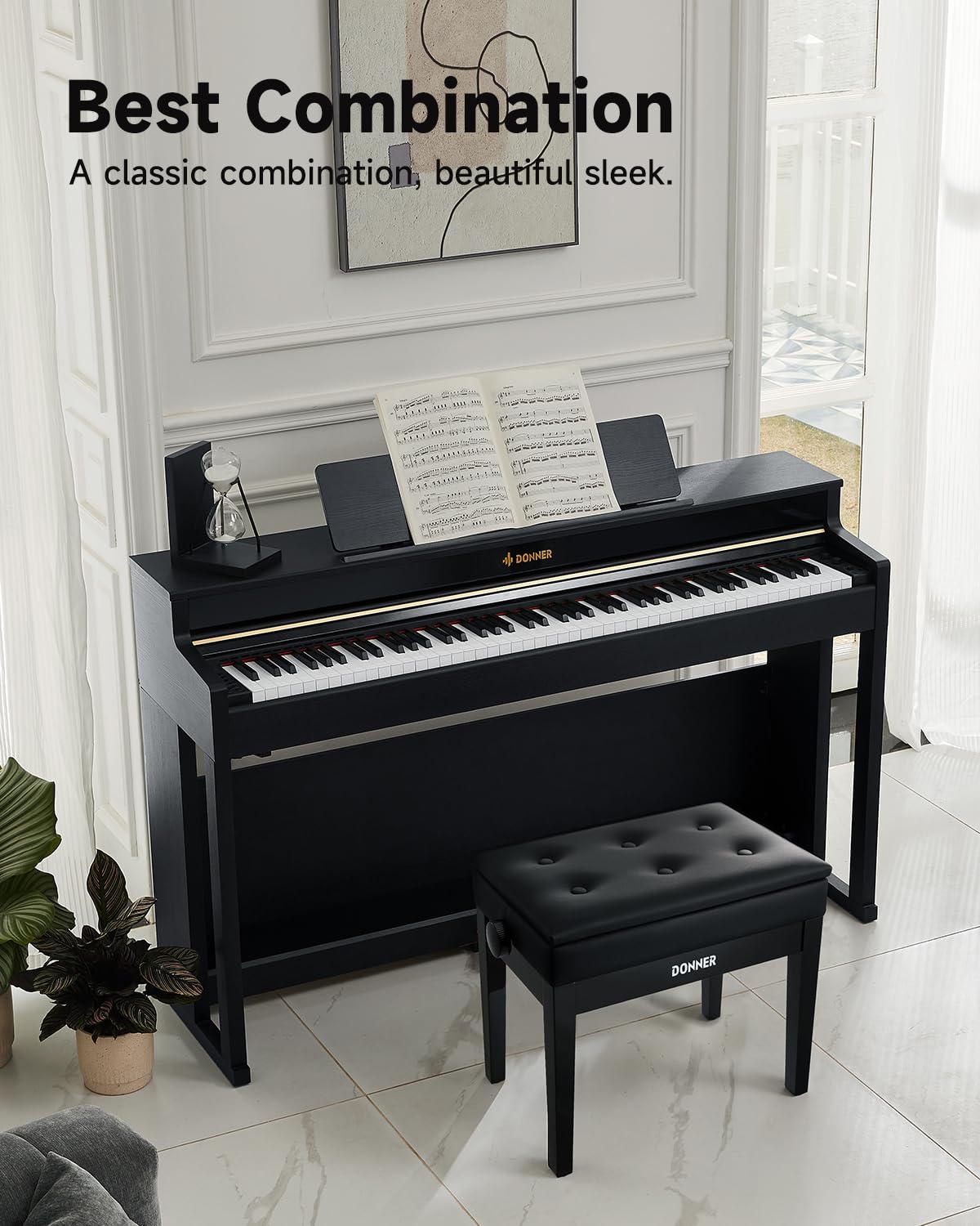 88-Key Weighted Action Digital Piano with Storage Bench T515