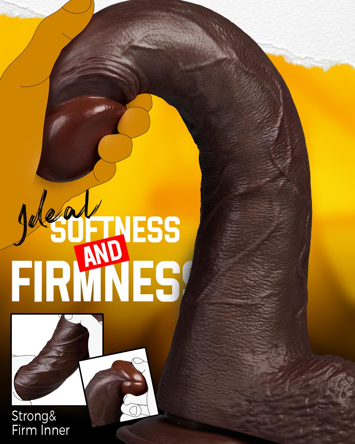12 Inch Black Realistic Dildo with Suction Cup K6207