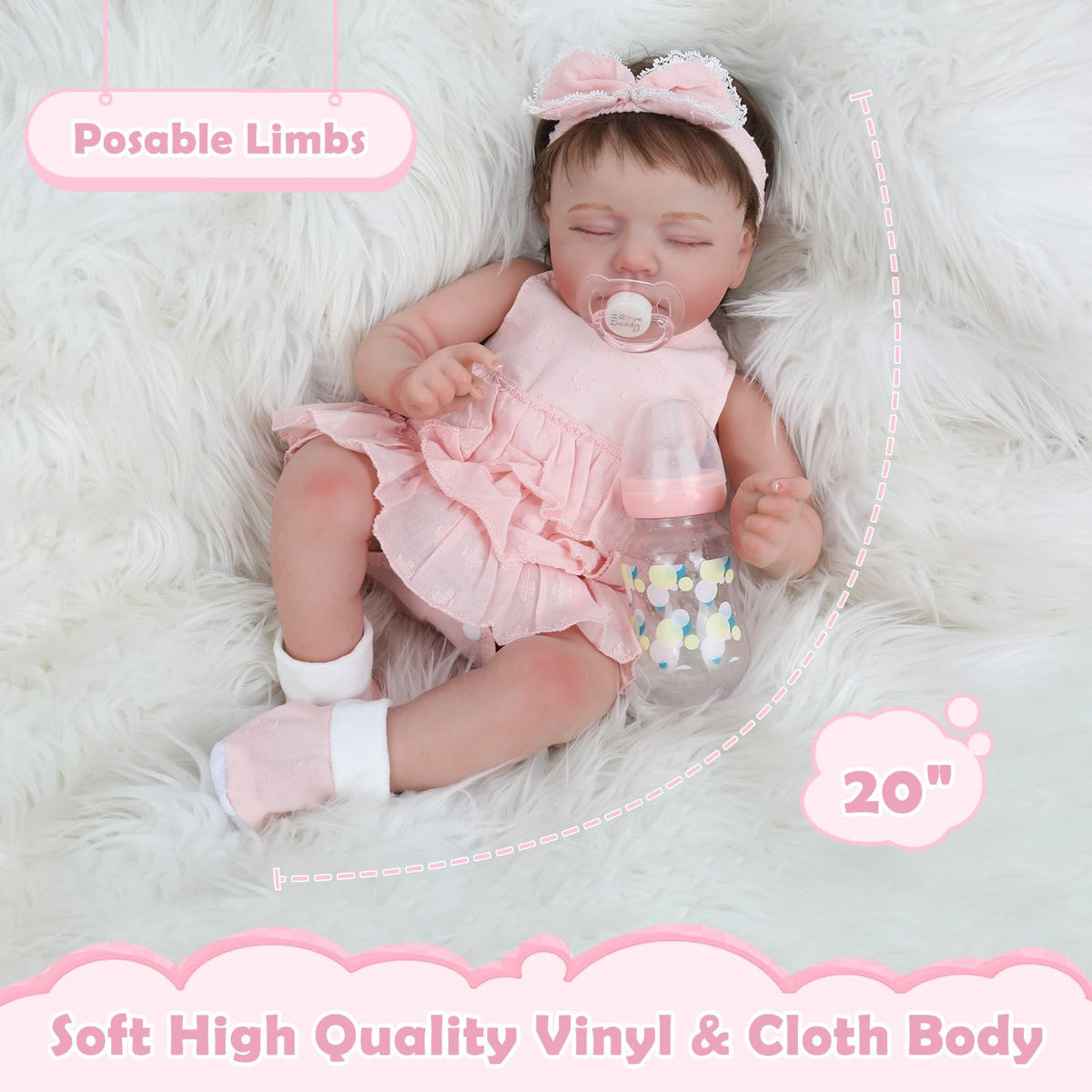 20 Inch Realistic Sleeping Newborn Baby Doll F60131