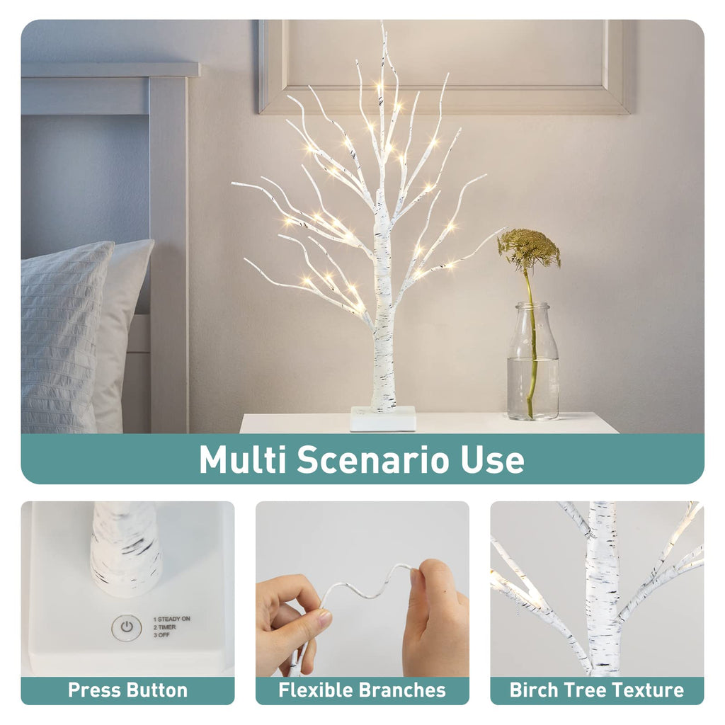 Lighted Birch Tree with LED Lights and Timer M162906