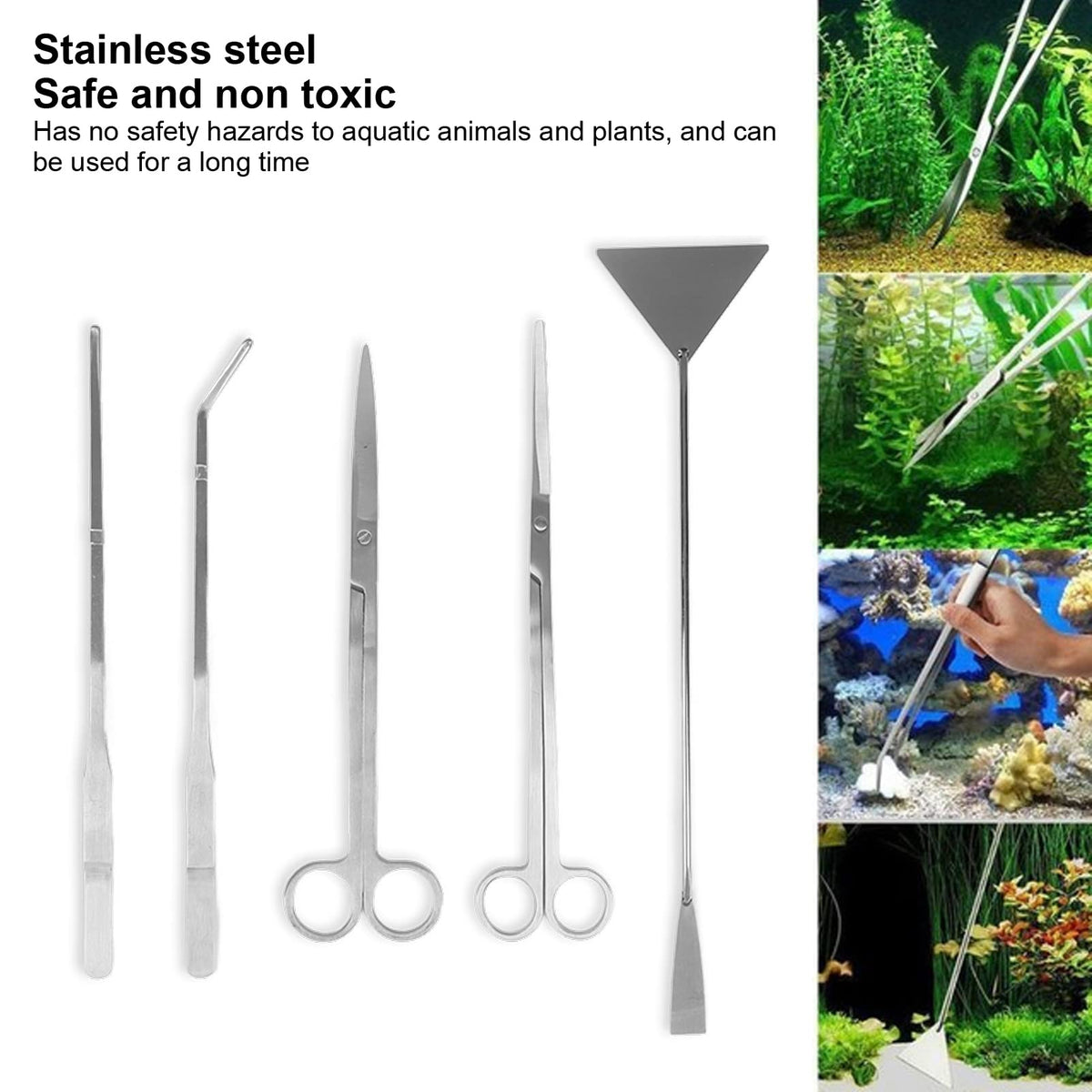 Stainless Steel 5 in 1 Aquarium Aquascaping Kit X398