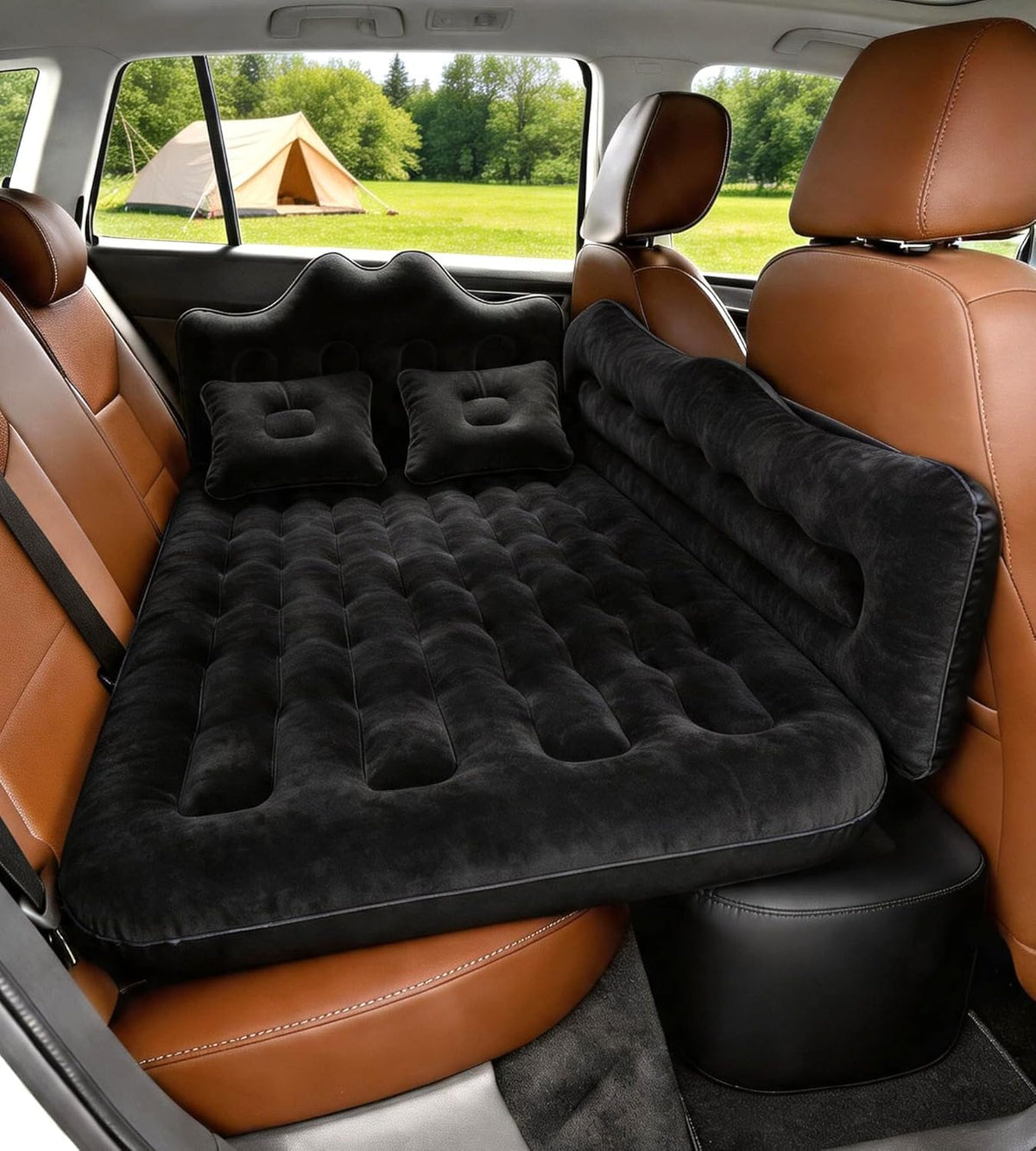 Inflatable Car Air Mattress with Pump & Pillows F302