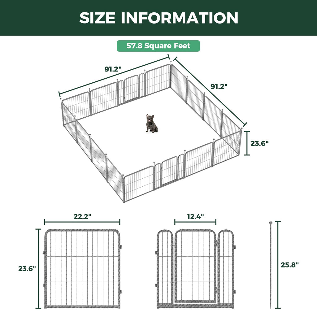 24" H 16 Panels Dog Playpen M800602