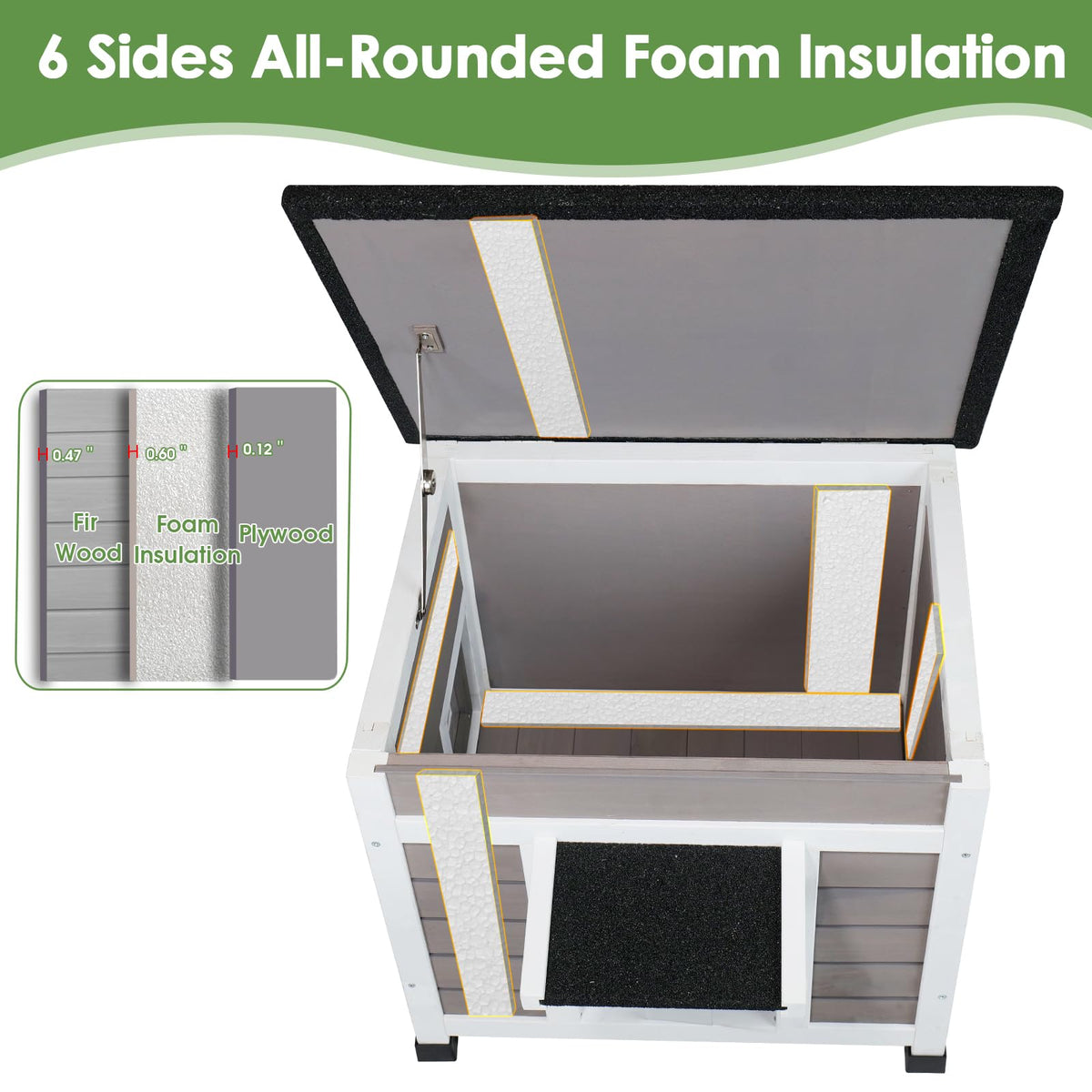 Grey Outdoor Insulated Cat House C5726