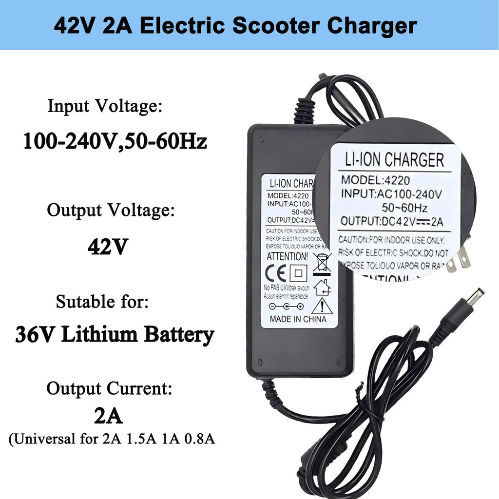 42V 2A Electric Scooter Charger with 4 Plugs B52034