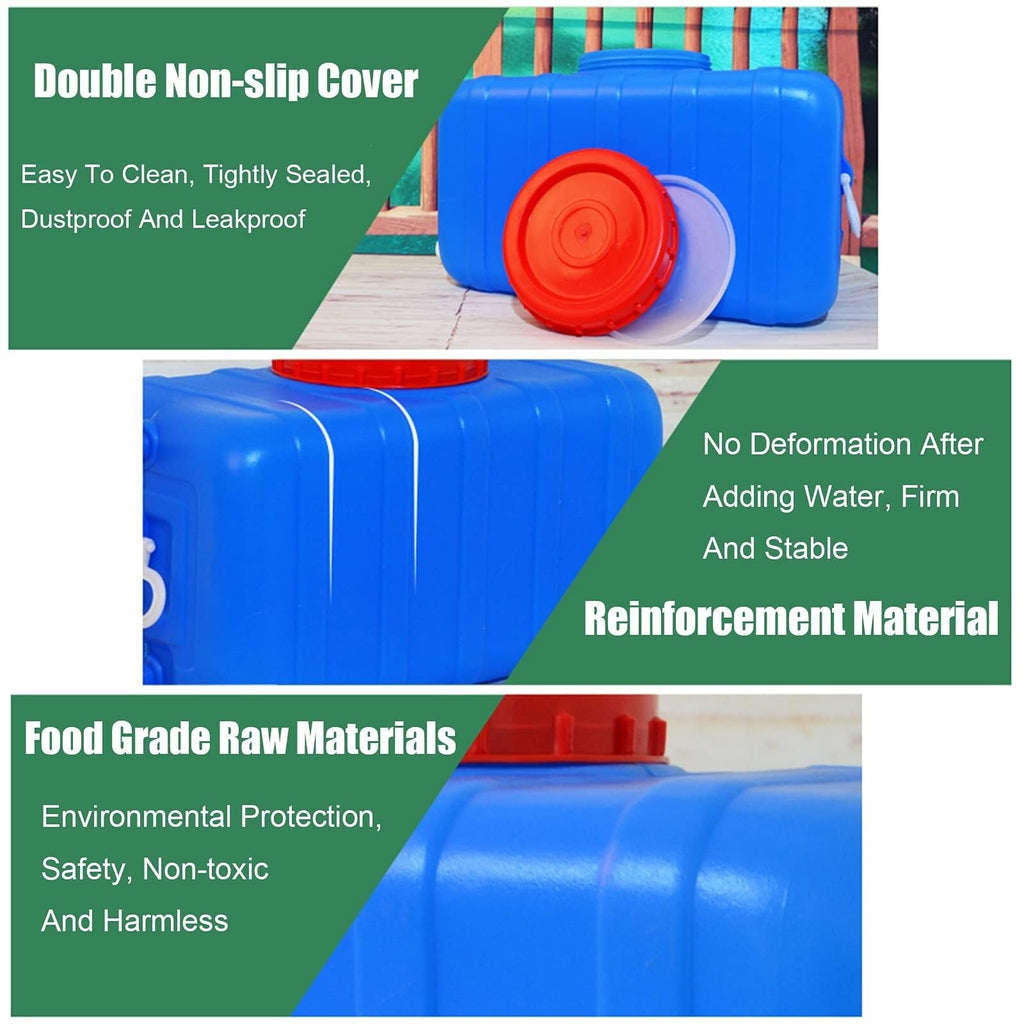 Blue Large Food-Grade Water Storage Container with Lid and Handle B978352