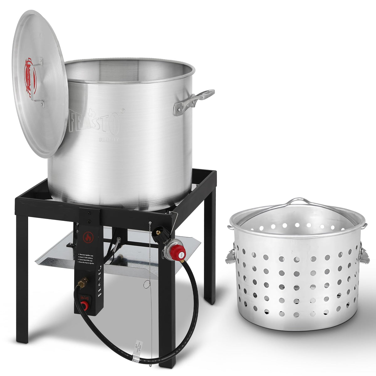 60QT Seafood Boil Pot with Basket and Burner N58277