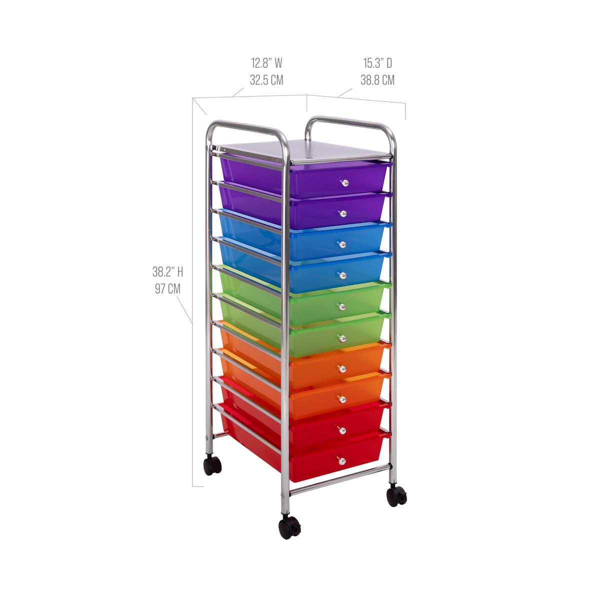 10 Drawer Rolling Storage Cart L528378