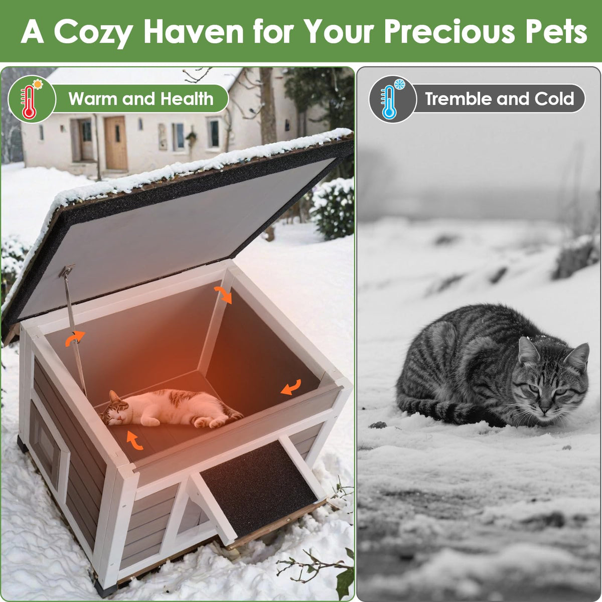 Grey Outdoor Insulated Cat House C5726