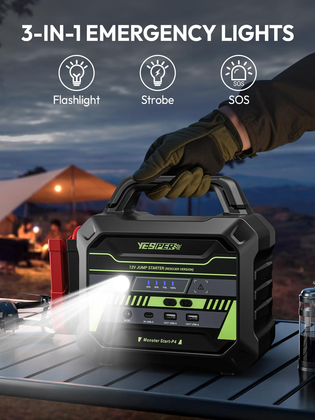 78000mAh Heavy Duty Jump Starter 6000A P499