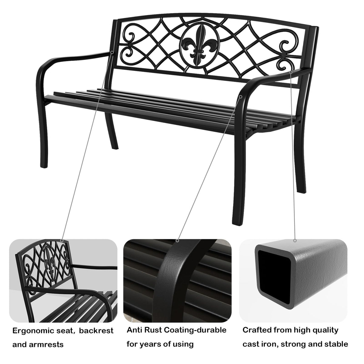 50 Inches Outdoor Bench K499
