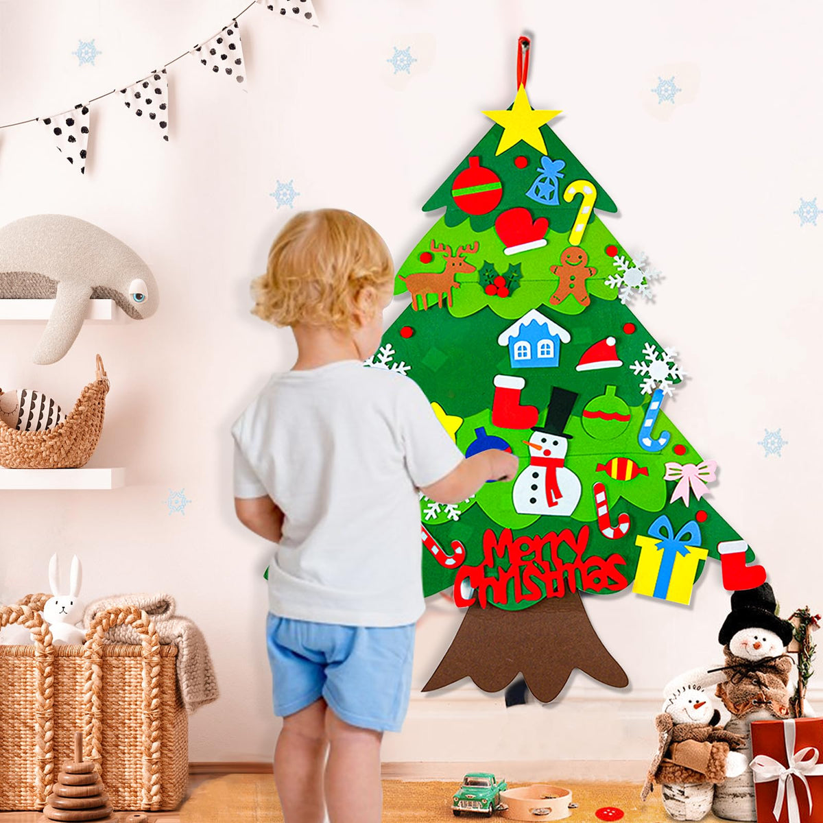 3.15 FT Lighted Felt Christmas Tree G478