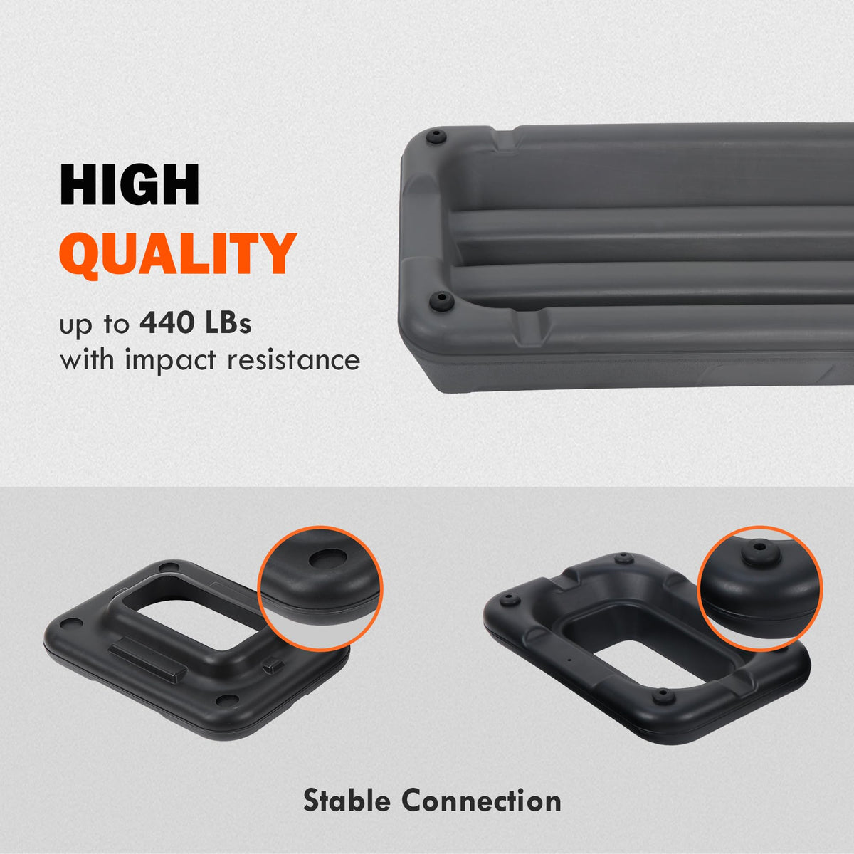 Adjustable Aerobics Platform with 4 Risers Black/Gray Z359