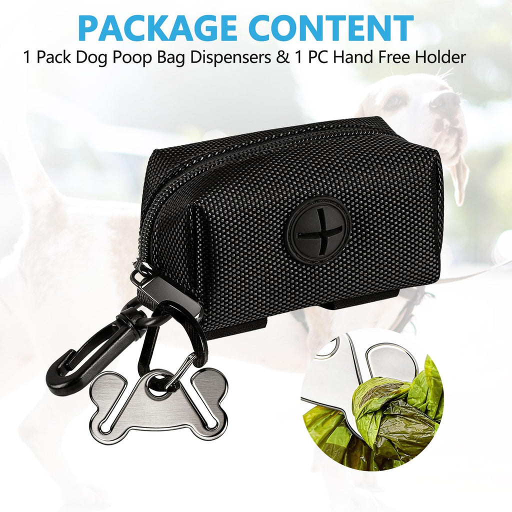 Black Dog Poop Bag Dispenser with Leash Clip T967303