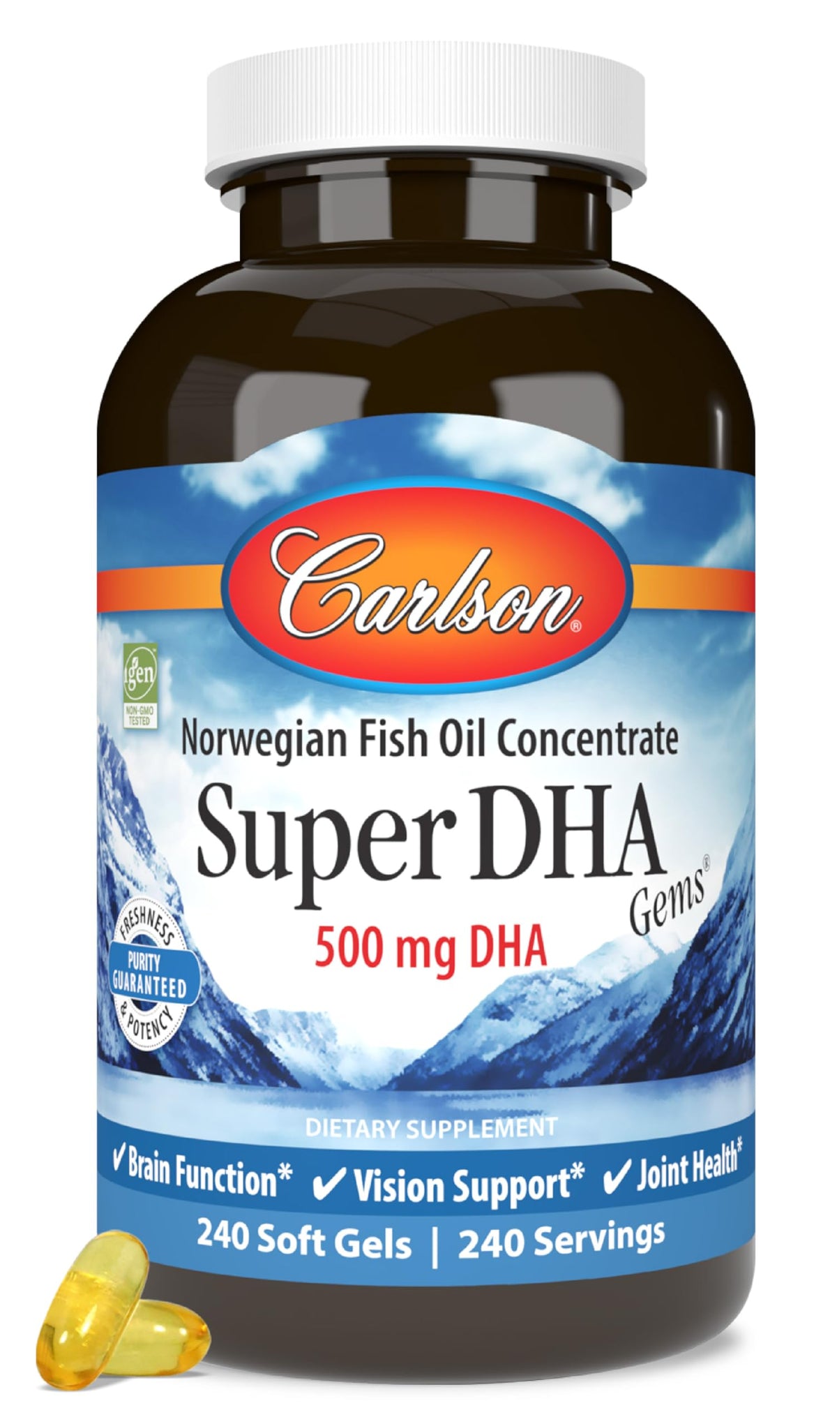 DHA Supplements 500 mg 240 Softgels F942