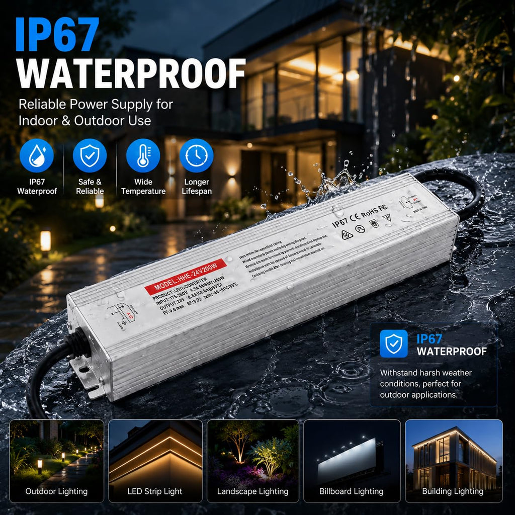 24V 200W IP67 Waterproof LED Power Supply B8451