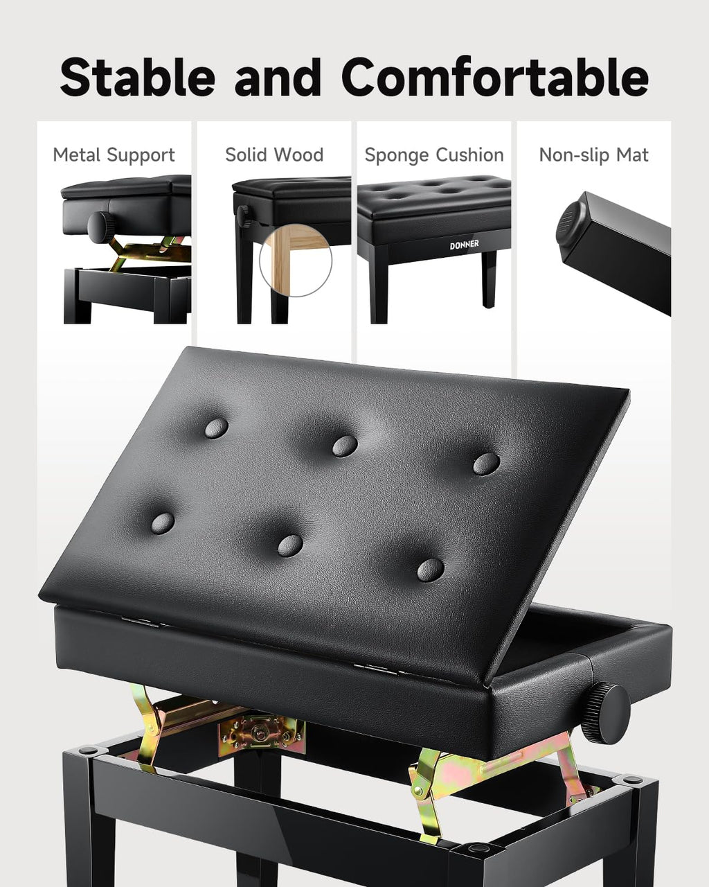 88-Key Weighted Action Digital Piano with Storage Bench T515