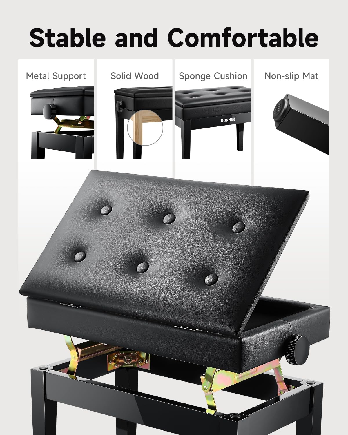 88-Key Weighted Action Digital Piano with Storage Bench T515