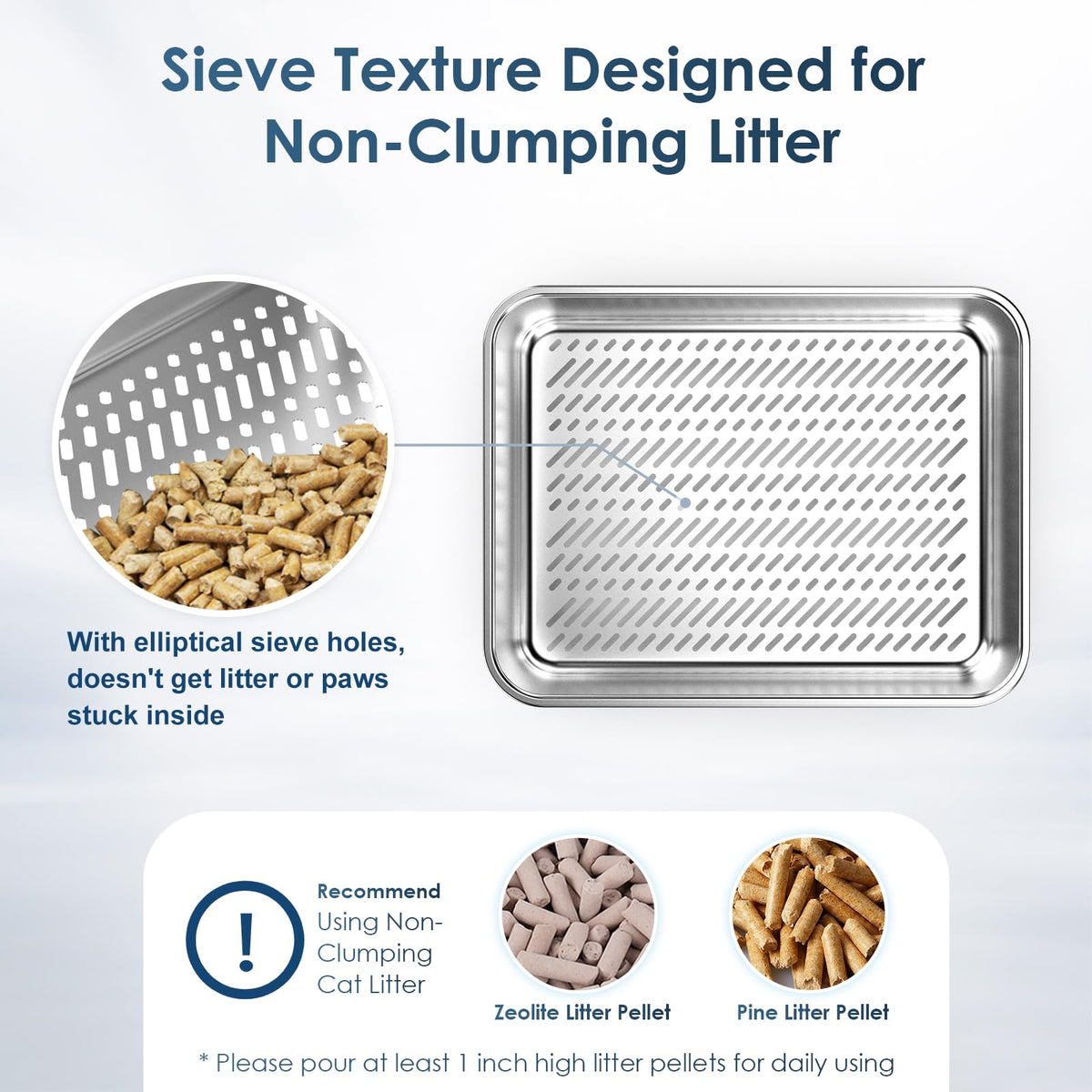 Enclosed Stainless Steel Sifting Litter Box Y56186