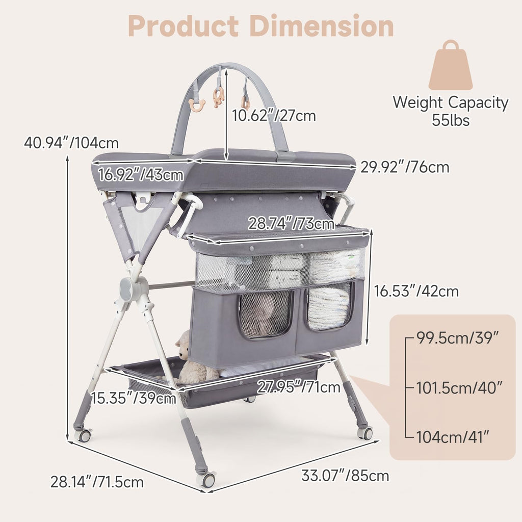 Portable Baby Changing Table with Wheels T20053