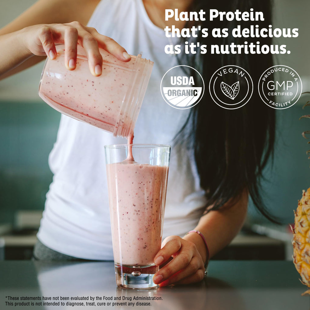 Vegan Protein Powder, Unflavored & Unsweetened Pea Protein Blend, 20 Servings F513