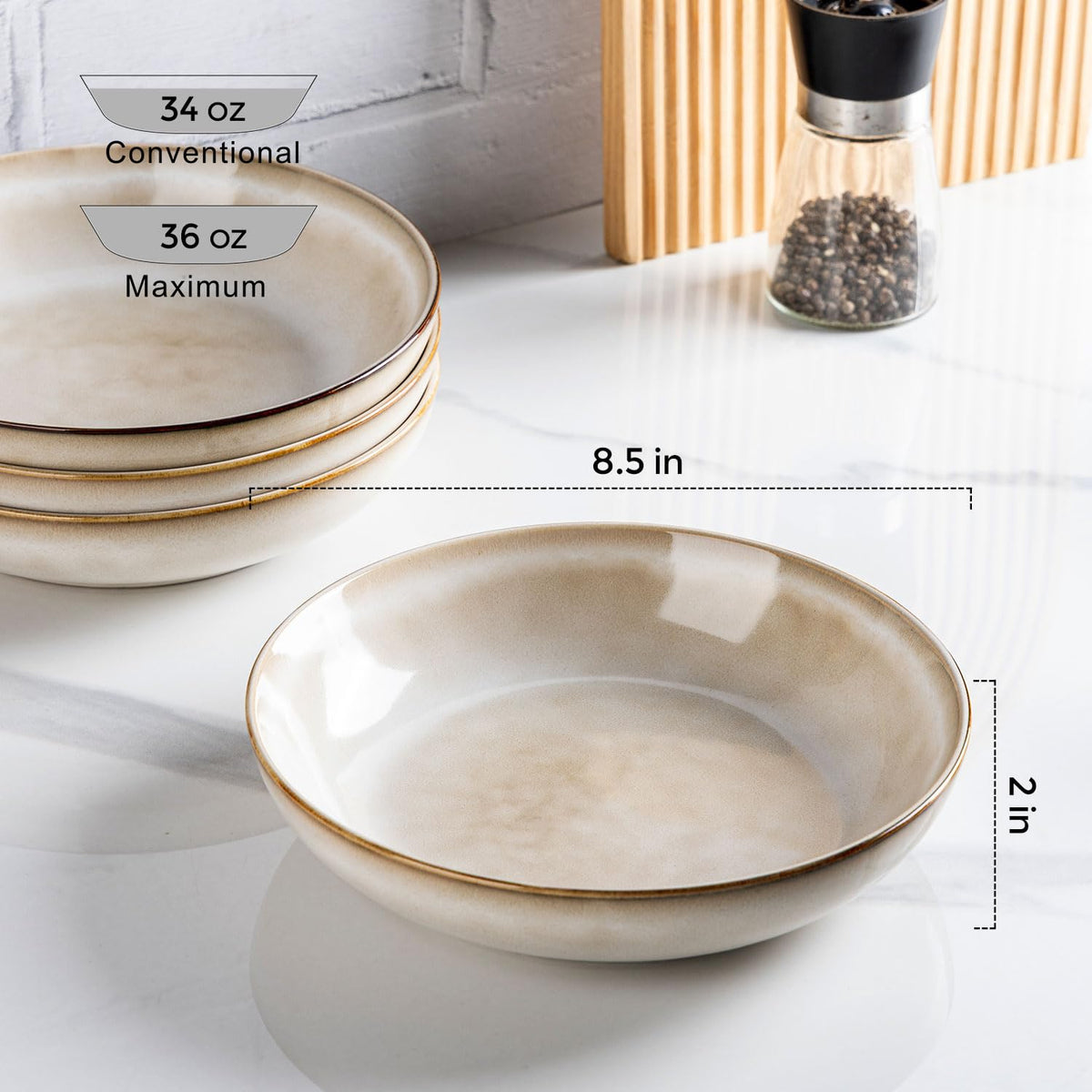 Ceramic Pasta Bowls Set of 4 O4303