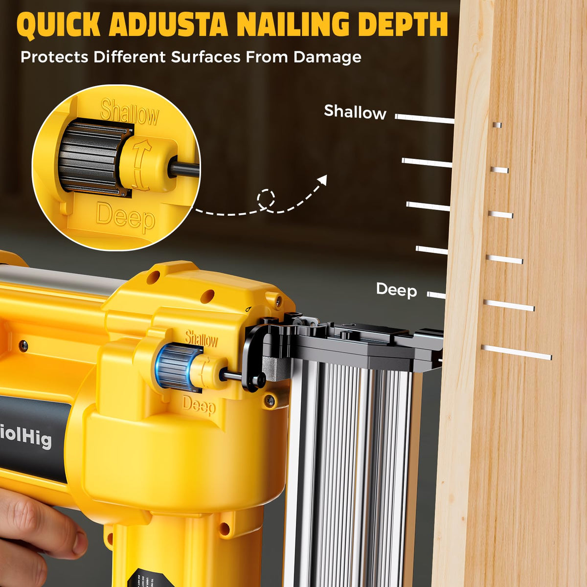 Cordless 2Inch Brad Nailer, 2-in-1 Staple Gun, 18 Gauge Battery Powered N91123