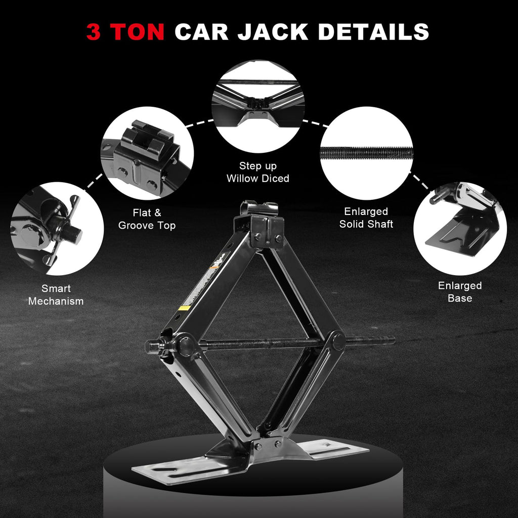 3 Ton Scissor Car Jack with Lug Wrench W69810