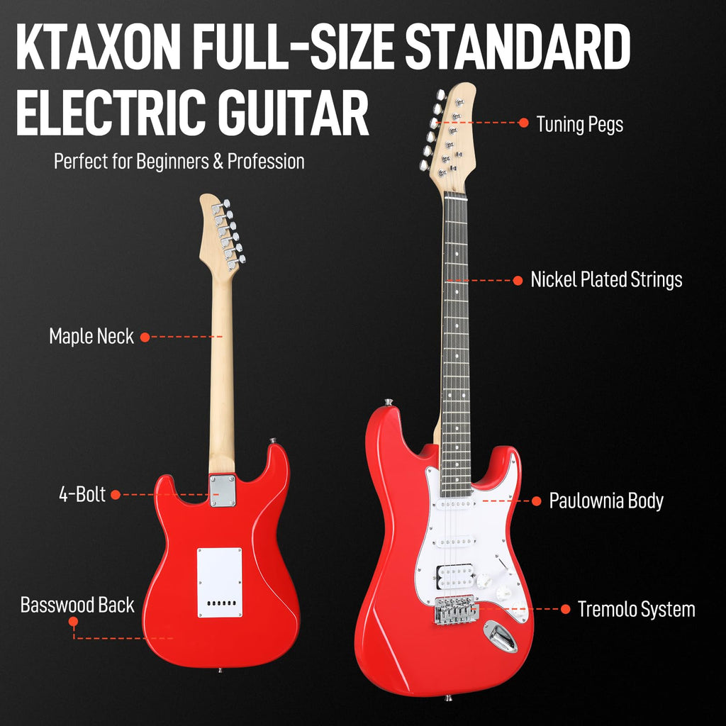 39 Inch Red Electric Guitar Kit with Amp M1814