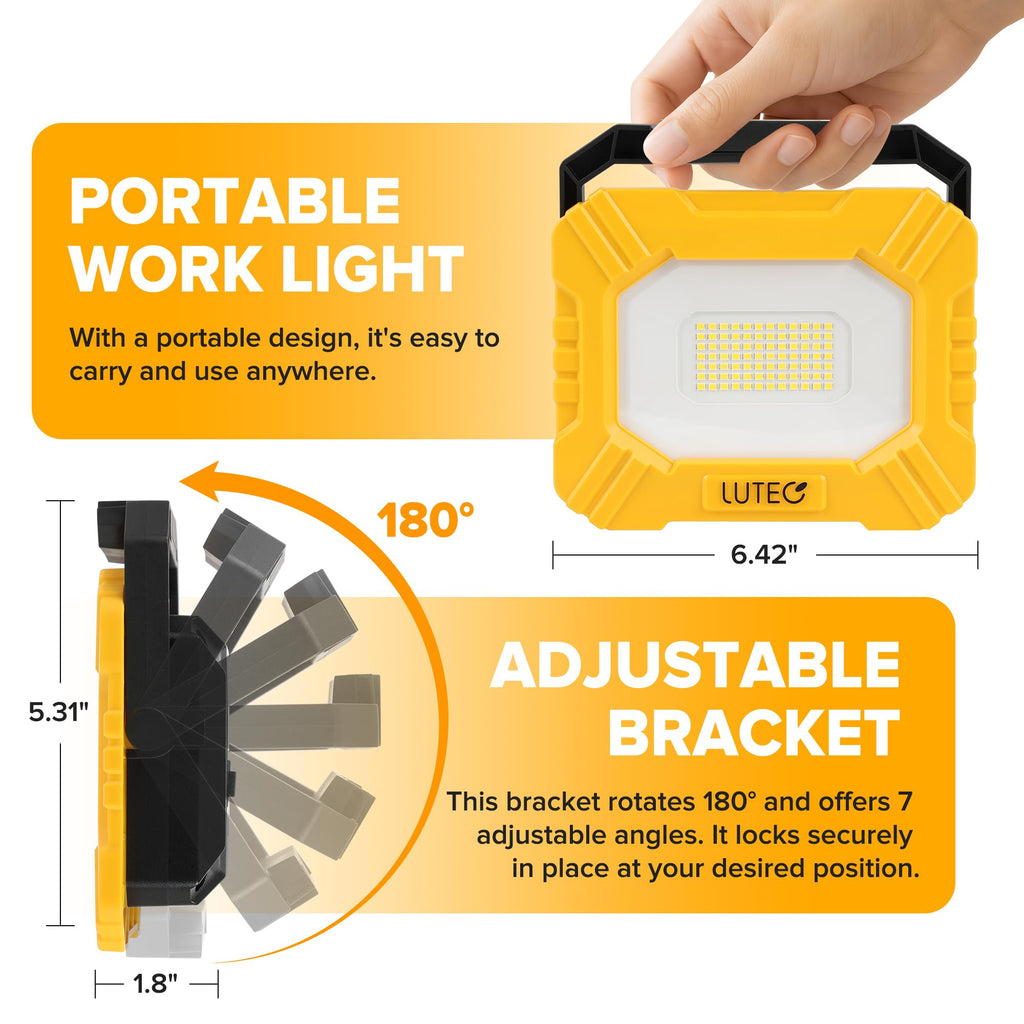 3500LM Rechargeable Magnetic LED Work Light with Stand H902