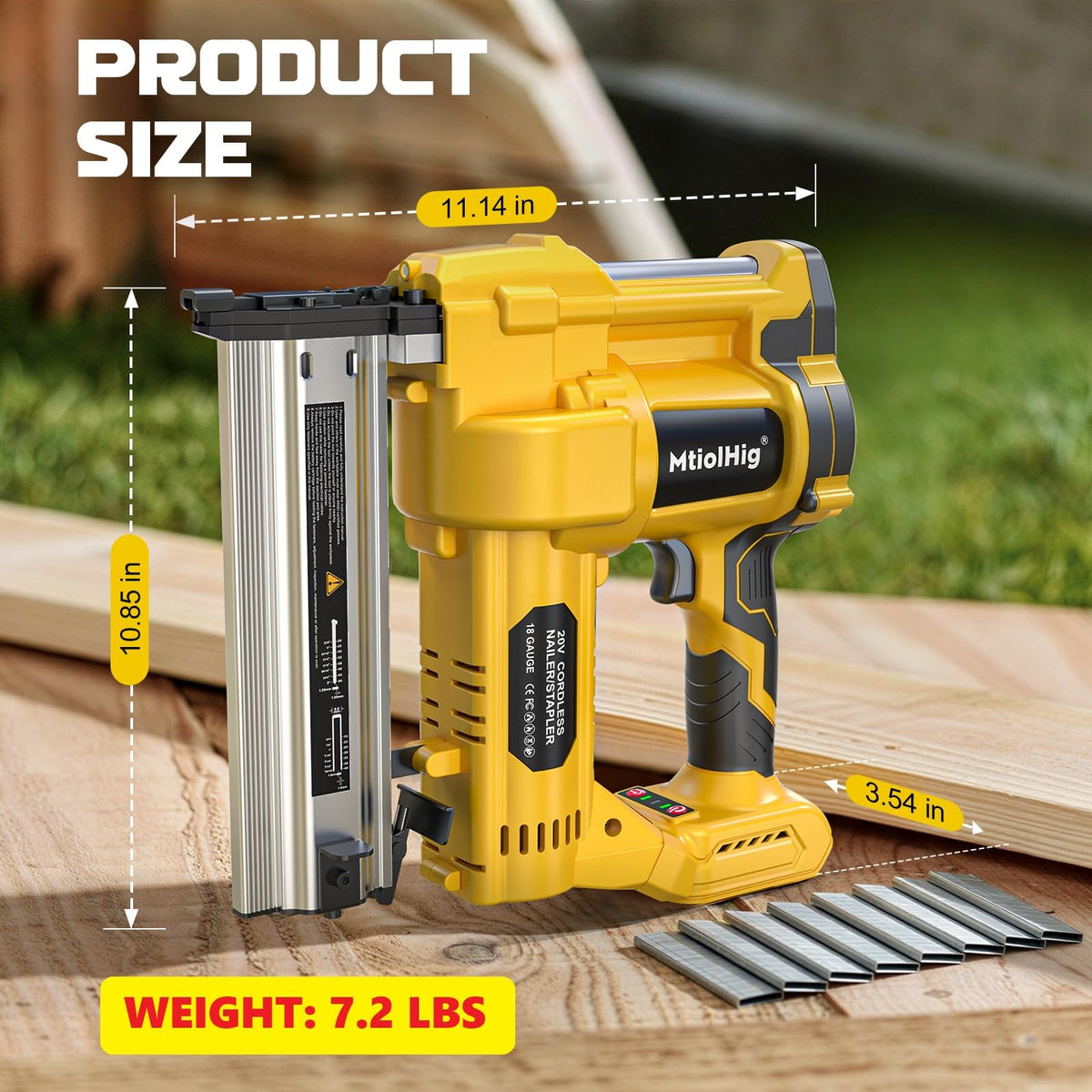 Cordless 2Inch Brad Nailer, 2-in-1 Staple Gun, 18 Gauge Battery Powered N91123