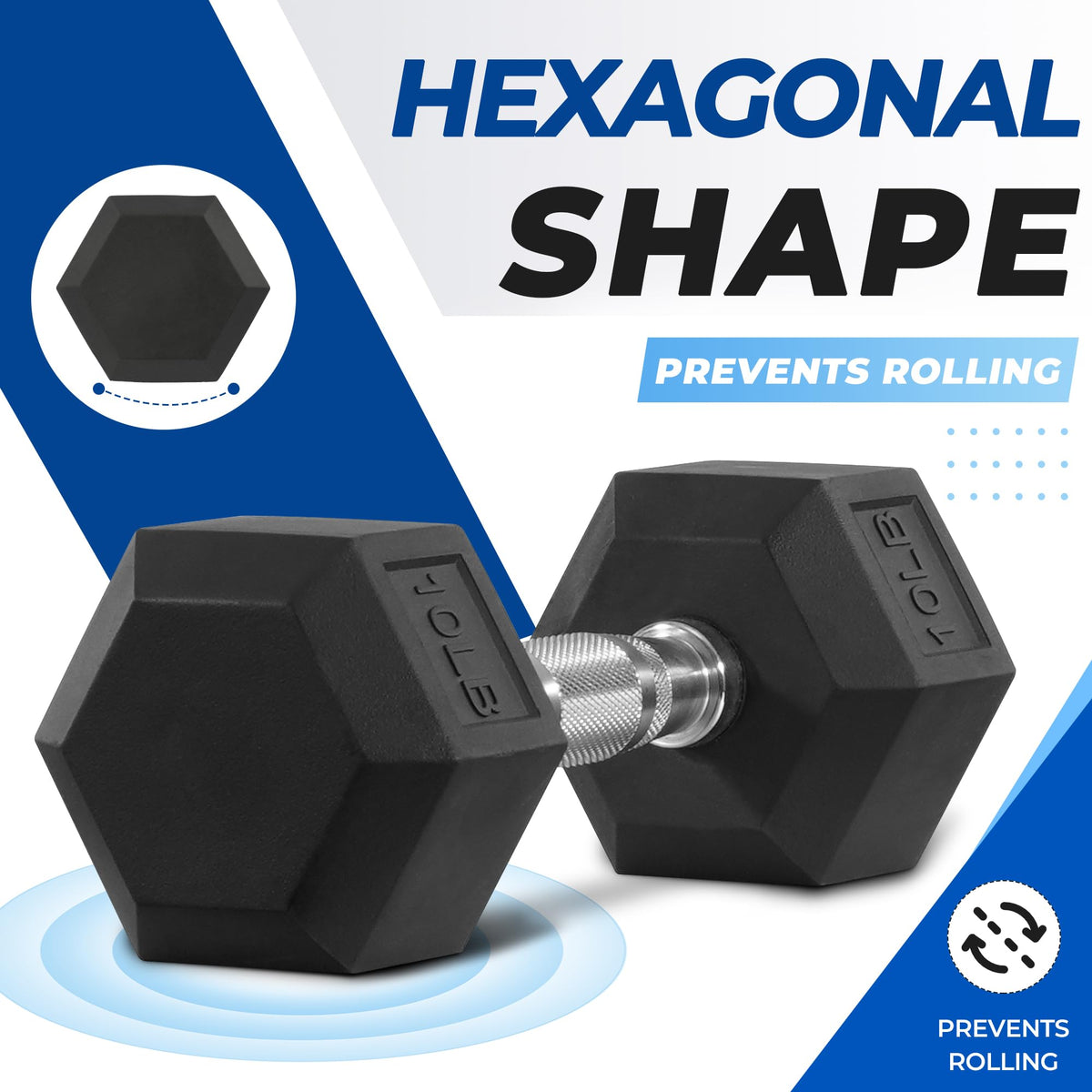Rubber Coated Hex Dumbbells M917