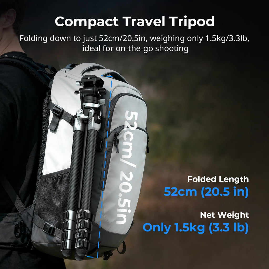 Carbon Fiber Video Tripod with Fluid Head A455
