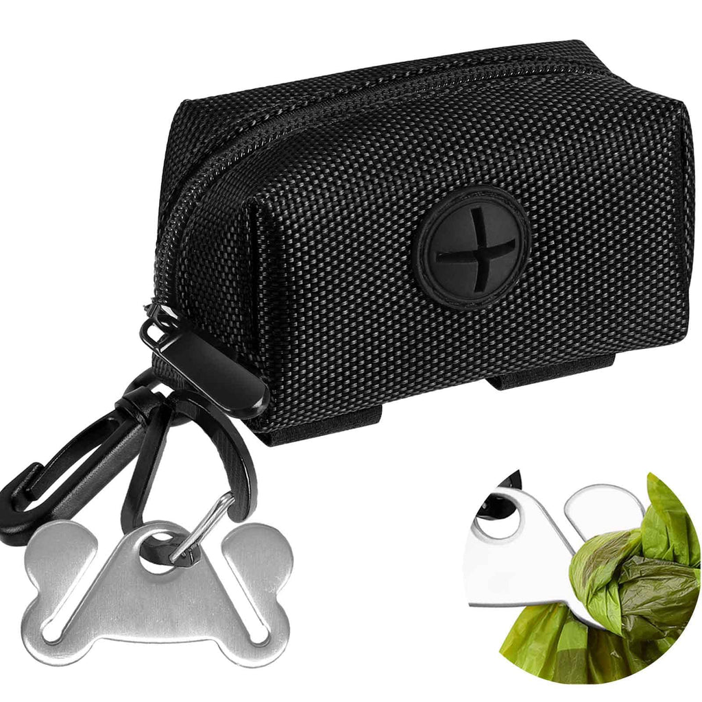 Black Dog Poop Bag Dispenser with Leash Clip T967303