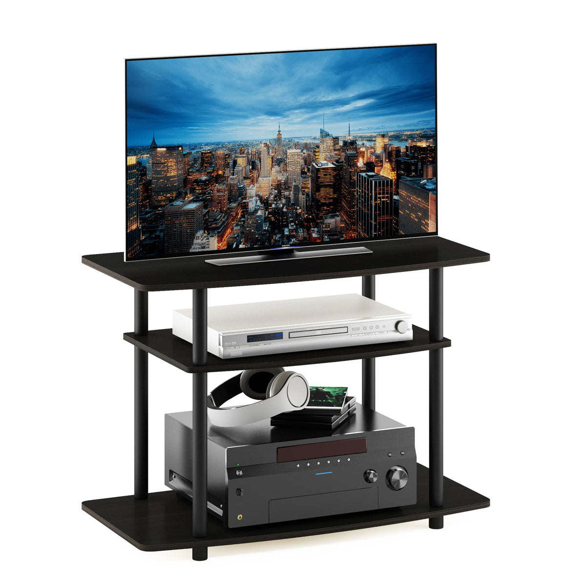 3-Tier Espresso Black TV Stand V15824