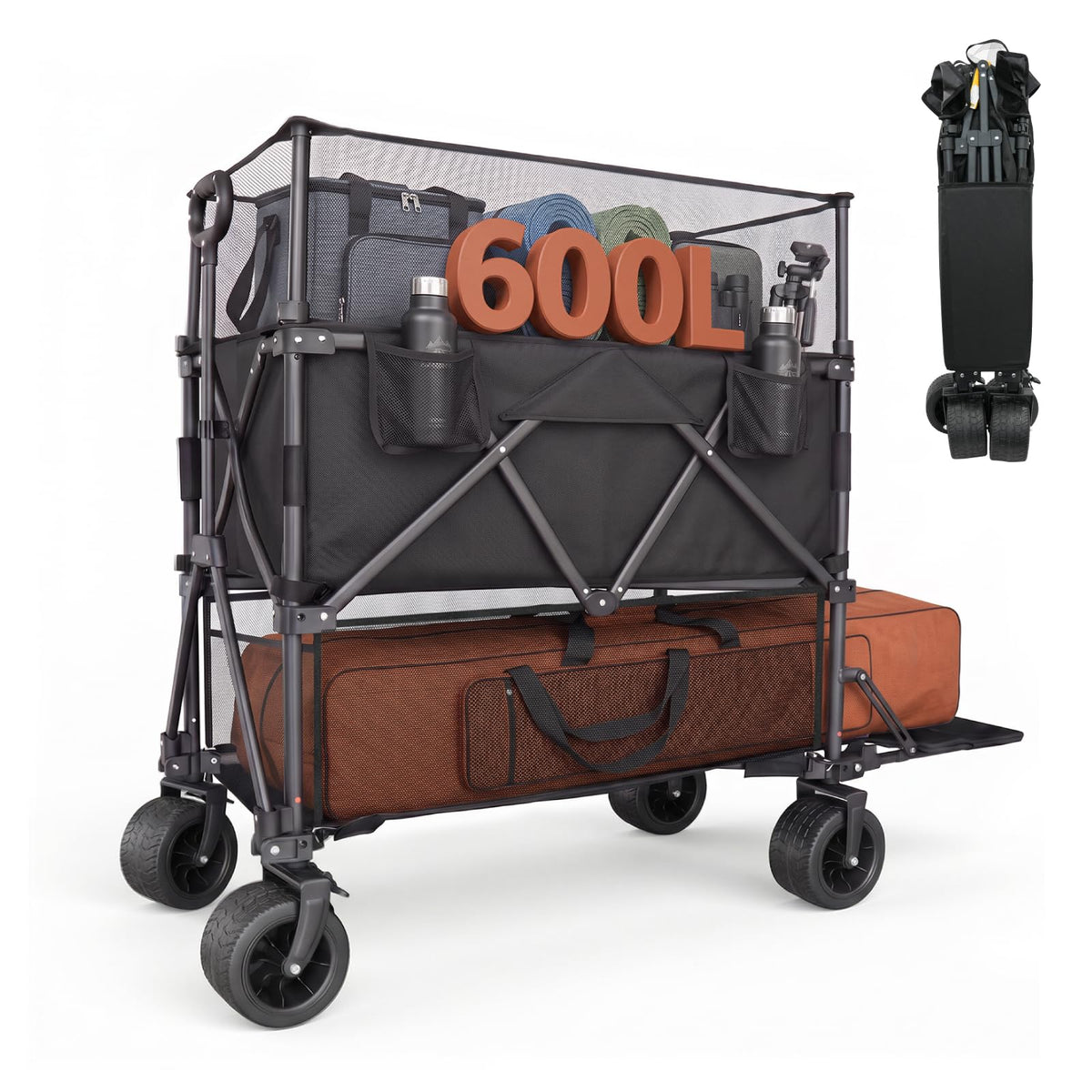 600L Foldable Collapsible Wagon Cart with Wheels E54204