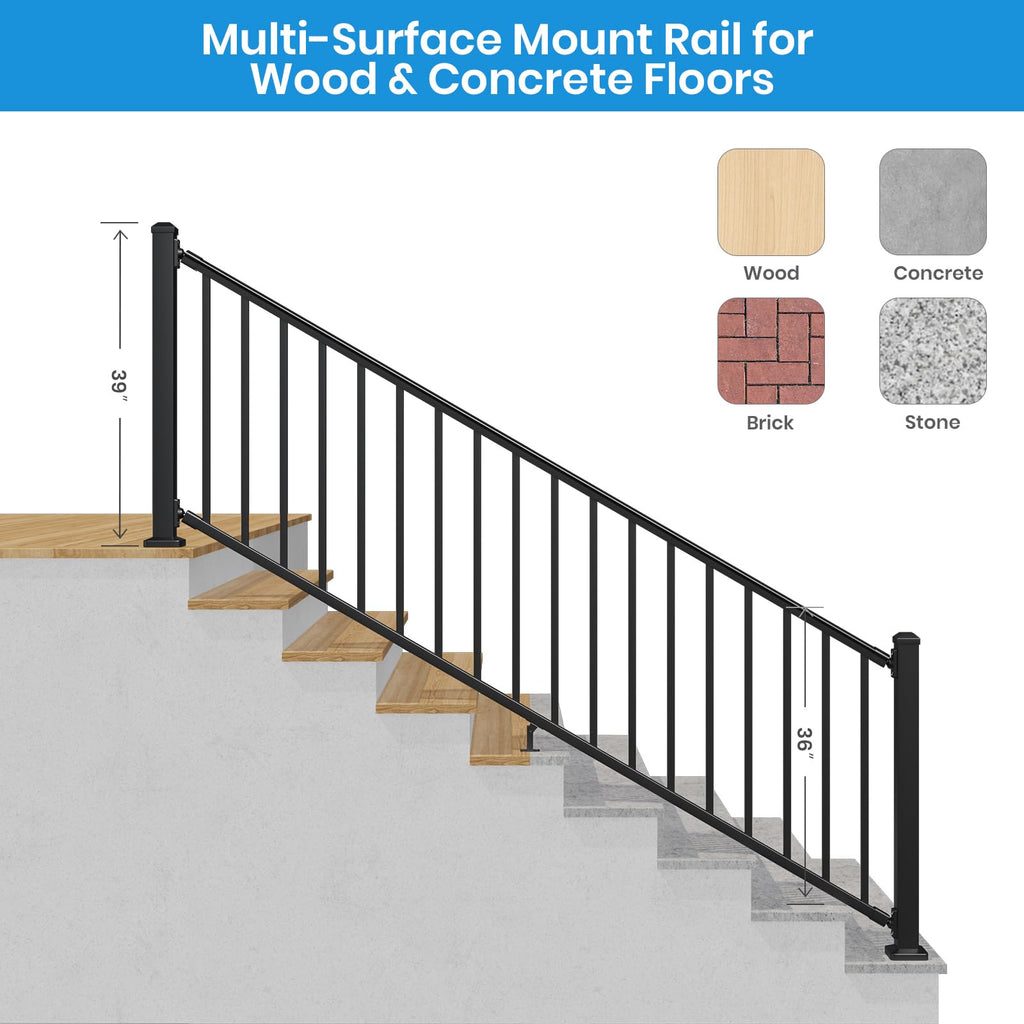 Black Aluminum Deck Railing Kit U4239