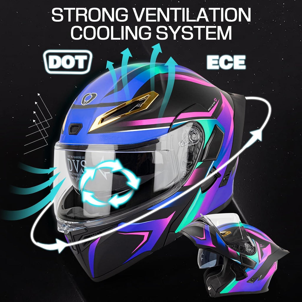 DOT Approved Flip Up Full Face Bluetooth Motorcycle Helmet I55262
