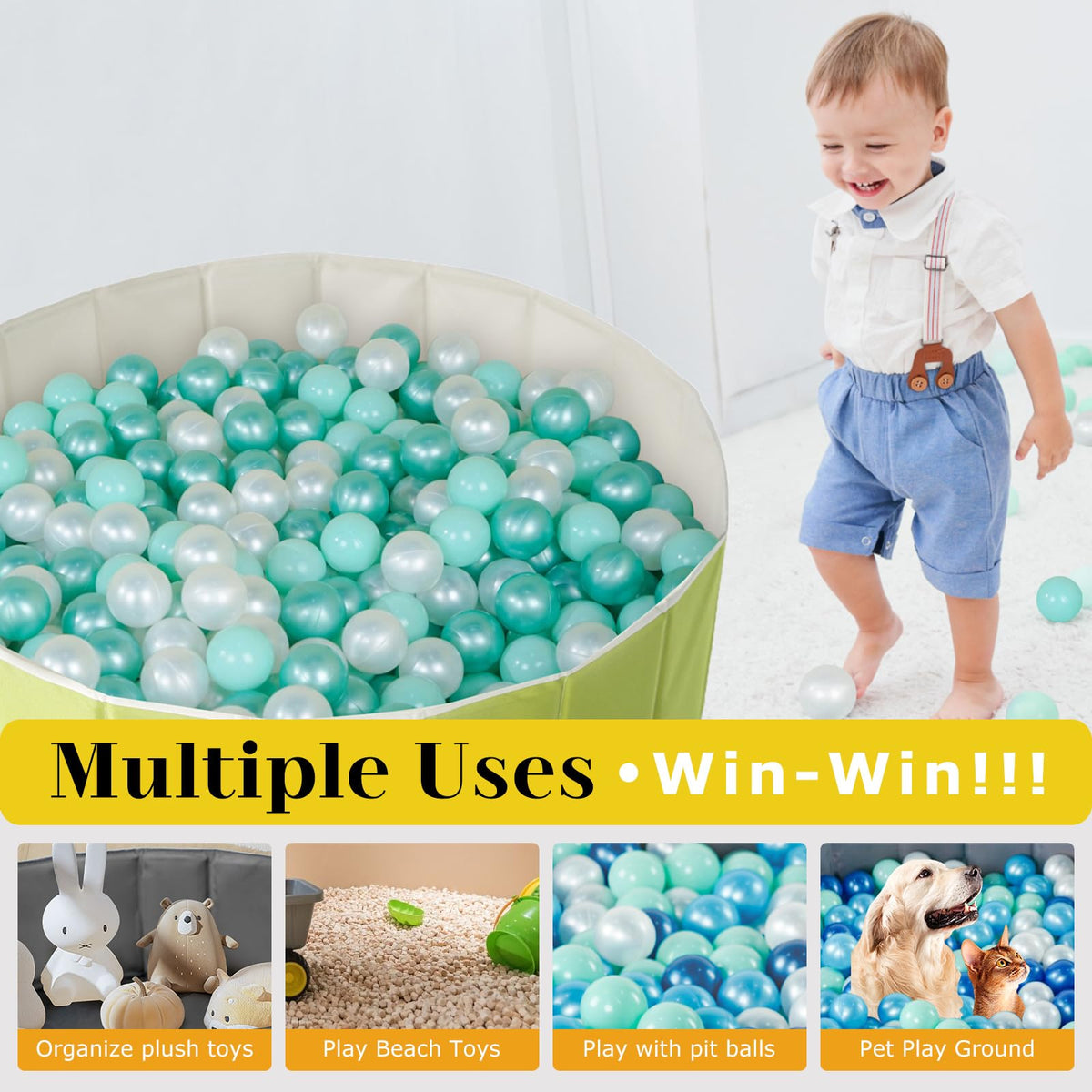 40 Inch Foldable Ball Pit with Storage Bag U32873
