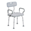 Gray Swivel Shower Chair with Arms and Back X52426